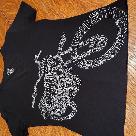 FOX V-neck Black Motorcycle T Shirt Size Medium - Picture 6 of 7